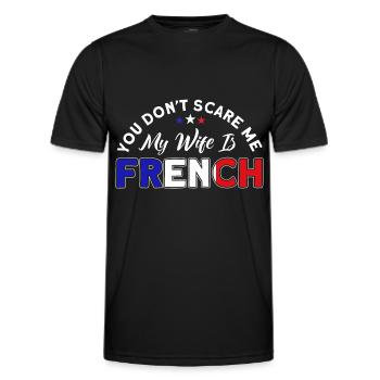 French Flag French Roots Gift - Men's Functional T-Shirt - black - Front - AI Model Male 178 dark (178cm)