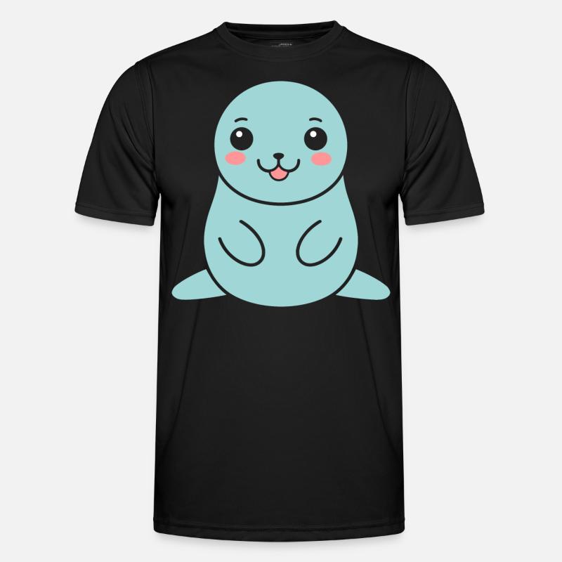 Seelöwe - Männer Funktions-T-Shirt - Schwarz
