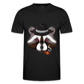 Mafia Waschbär - Männer Funktions-T-Shirt - Schwarz - Vorne - AI Model Male 178 dark (178cm)