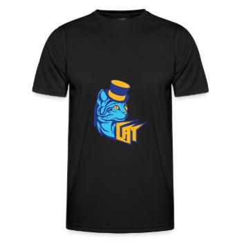 Chat bleu / chat bleu - T-shirt sport Homme - noir - Devant - AI Model Male 178 dark (178cm)