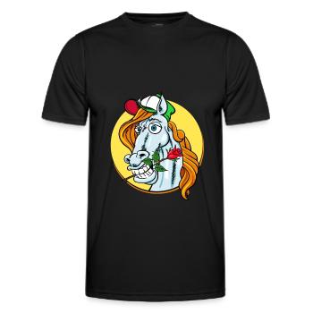 Romeo Lover Horse (horse) - Men's Functional T-Shirt - black - Front - AI Model Male 178 dark (178cm)