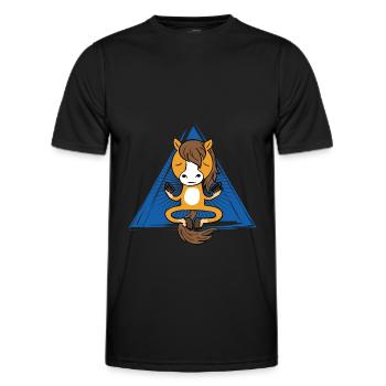 Cheval de méditation (cheval) - T-shirt sport Homme - noir - Devant - AI Model Male 178 dark (178cm)
