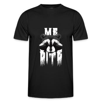 Je mords le raton laveur - T-shirt sport Homme - noir - Devant - AI Model Male 178 dark (178cm)
