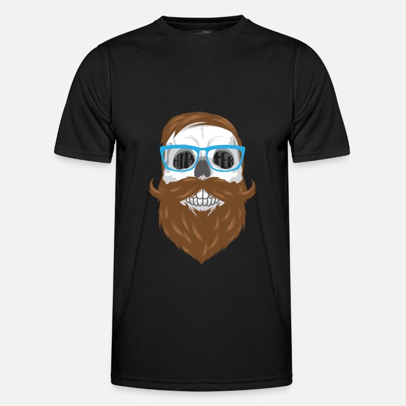 Skull Hipster Männer Funktions-T-Shirt