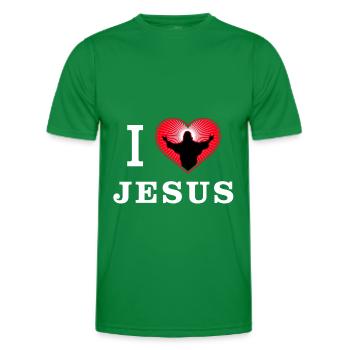 Ich liebe Jesus Christus - Männer Funktions-T-Shirt - Kelly Green - Vorne - AI Model Male 178 dark (178cm)