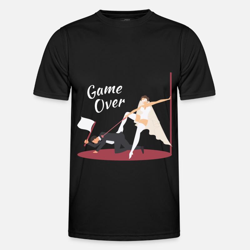 JGA Married – Game Over Bride – Bachelor - Men's Functional T-Shirt - black