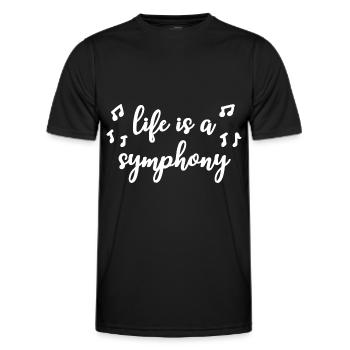 life is a symphony life music quote - Men's Functional T-Shirt - black - Front - AI Model Male 178 dark (178cm)