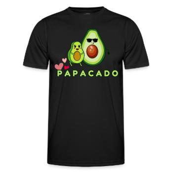 Lustiger Spruch Papacado Avocado - Männer Funktions-T-Shirt - Schwarz - Vorne - AI Model Male 178 dark (178cm)