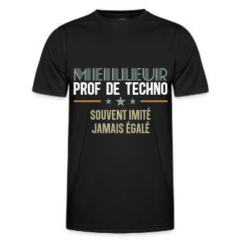 professeur de technologies prof de techno souvent - T-shirt sport Homme - noir - Devant - AI Model Male 178 dark (178cm)