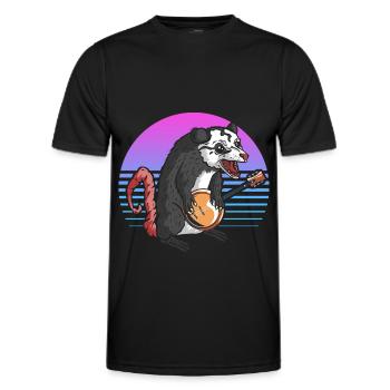 Banjo Opossum Folk Amateur de musique country - T-shirt sport Homme - noir - Devant - AI Model Male 178 dark (178cm)