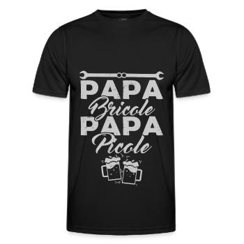 Papa bricole Papa Picole 2 - T-shirt sport Homme - noir - Devant - AI Model Male 178 dark (178cm)