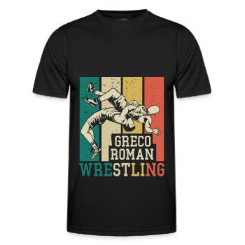 Greco Roman catch catcheur lutteur - T-shirt sport Homme - noir - Devant - AI Model Male 178 dark (178cm)