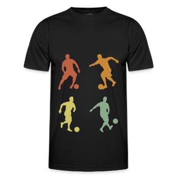 Jeune footballeur de football rétro fan - T-shirt sport Homme - noir - Devant - AI Model Male 178 dark (178cm)