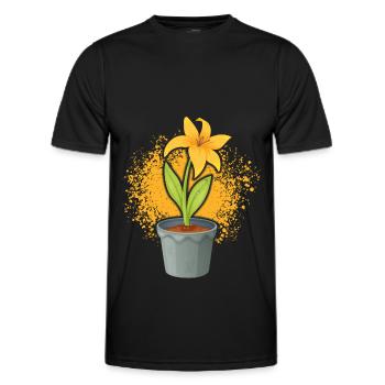 Pot de fleurs de jonquille Jardinier Fleurs jaunes - T-shirt sport Homme - noir - Devant - AI Model Male 178 dark (178cm)