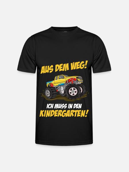 Kindergarten Jungen Monstertruck - Männer Funktions-T-Shirt - Schwarz