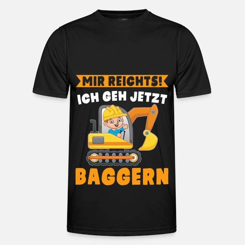 Baggern Lustiger Spruch Jungen Bagger - Männer Funktions-T-Shirt - Schwarz