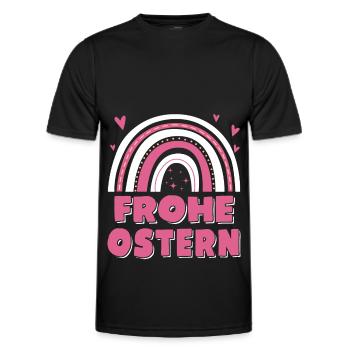 Oster Regenbogen Frohe Ostern - Männer Funktions-T-Shirt - Schwarz - Vorne - AI Model Male 178 dark (178cm)