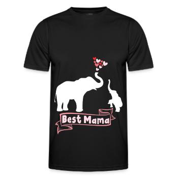 Best Elephant Mama Mama - Men's Functional T-Shirt - black - Front - AI Model Male 178 dark (178cm)