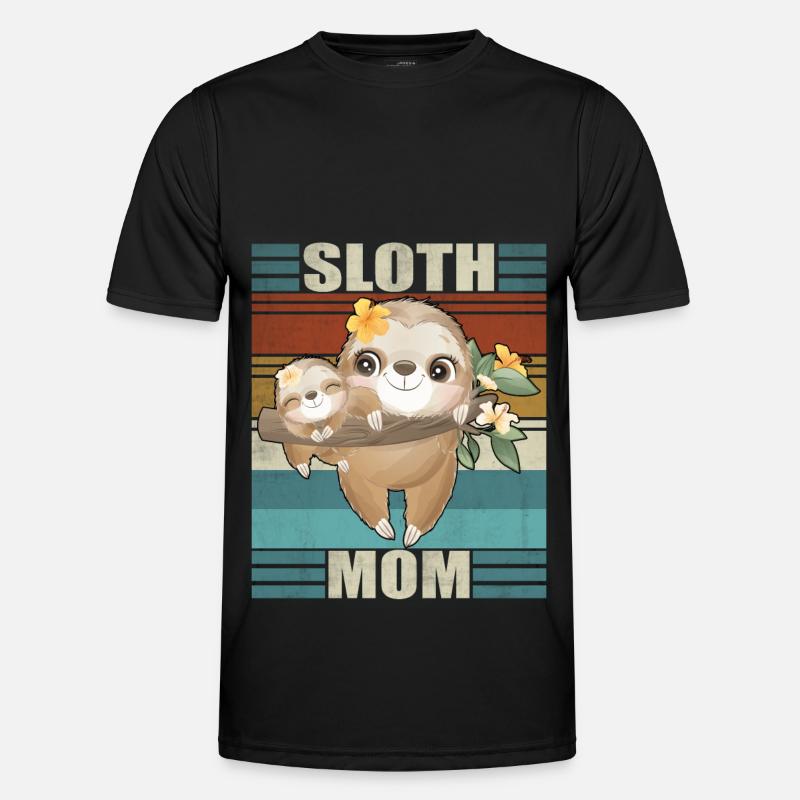 Faultier Mama Blumen Muttertag Faultier Liebe Männer Funktions-T-Shirt