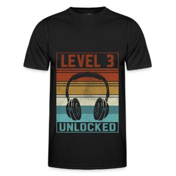 Gamer Boy 3rd Birthday Gamer - Männer Funktions-T-Shirt - Schwarz - Vorne - AI Model Male 178 dark (178cm)