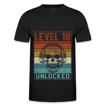 Gamer 18th Birthday - Men's Functional T-Shirt - black - Front - AI Model Male 178 dark (178cm)