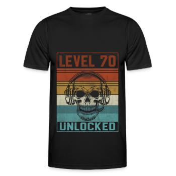 Gamer 70th Birthday - Men's Functional T-Shirt - black - Front - AI Model Male 178 dark (178cm)