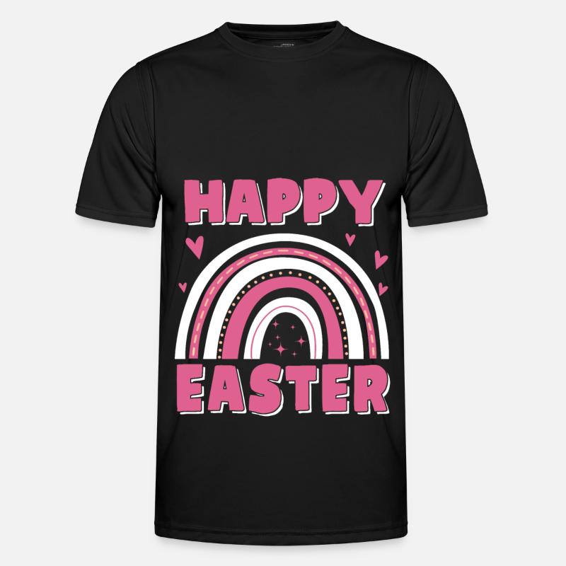 Cute Happy Easter Rainbow - Männer Funktions-T-Shirt - Schwarz