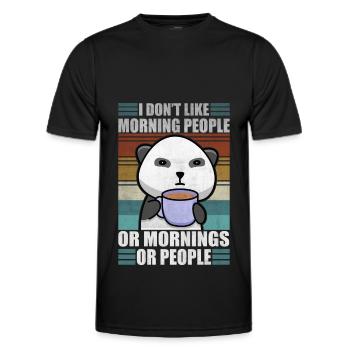 Sarcastic Animal Coffee Moody Panda Lazy - Men's Functional T-Shirt - black - Front - AI Model Male 178 dark (178cm)