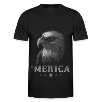 Eagle Patriotic Merica 4th of July American USA - Männer Funktions-T-Shirt - Schwarz - Vorne - AI Model Male 178 dark (178cm)