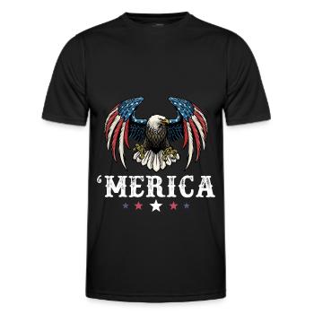 Eagle American Flag 4th of July Merica USA - Männer Funktions-T-Shirt - Schwarz - Vorne - AI Model Male 178 dark (178cm)