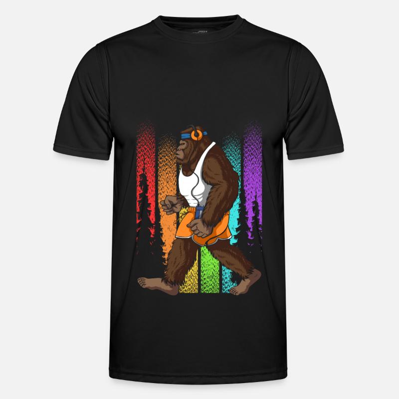 Retro Walking Bigfoot Unheimlich Männer Funktions-T-Shirt