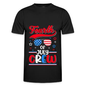 Vierter Juli Crew Männer Frauen Kinder - Männer Funktions-T-Shirt - Schwarz - Vorne - AI Model Male 178 dark (178cm)