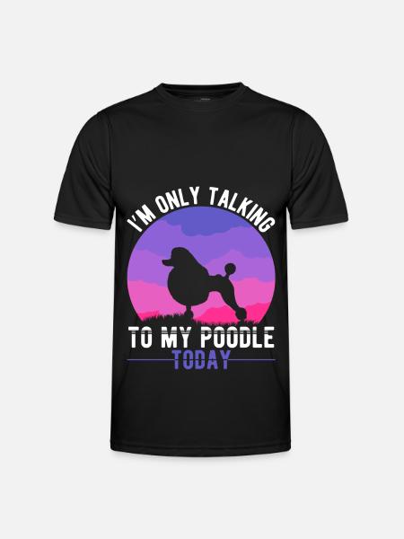 Pudel Mamma Hund Introvert Pudel Mamma - Funktions-T-shirt herr - svart