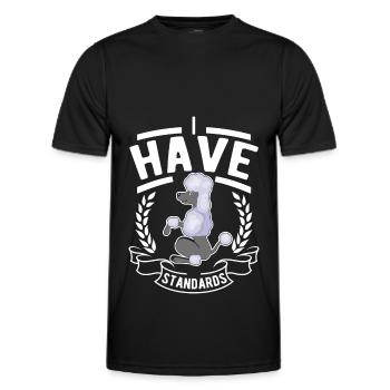 Poodle Lover Funny Standard Poodle - Men's Functional T-Shirt - black - Front - AI Model Male 178 dark (178cm)