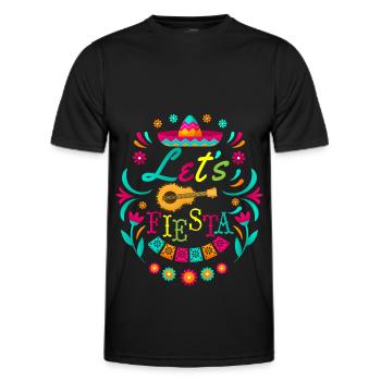 Lets Fiesta Cinco de Mayo Gitarre Fiesta - Männer Funktions-T-Shirt - Schwarz - Vorne - AI Model Male 178 dark (178cm)