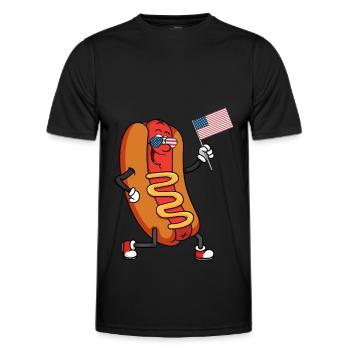 Patriotischer Hotdog 4. Juli - Männer Funktions-T-Shirt - Schwarz - Vorne - AI Model Male 178 dark (178cm)