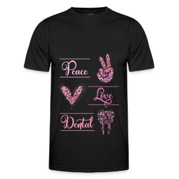Dentiste Leopard Tooth Peace Dental - T-shirt sport Homme - noir - Devant - AI Model Male 178 dark (178cm)