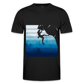 Retro Felsklettern Bergsteiger - Männer Funktions-T-Shirt - Schwarz - Vorne - AI Model Male 178 dark (178cm)