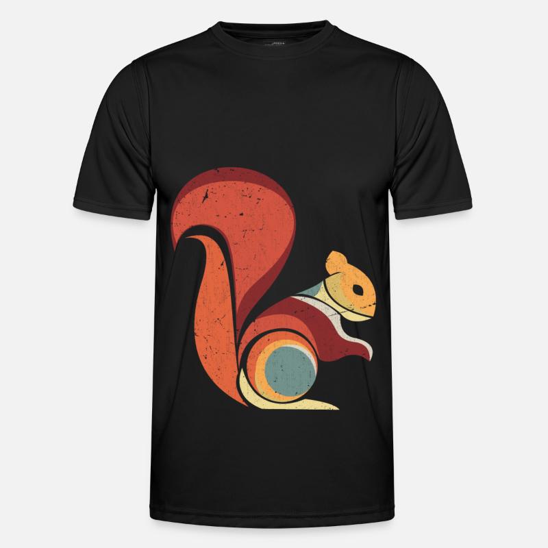 Retro Eichhörnchen Nagetier Tier - Männer Funktions-T-Shirt - Schwarz