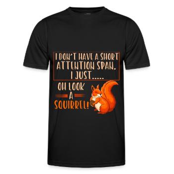 Short attention squirrels - Men's Functional T-Shirt - black - Front - AI Model Male 178 dark (178cm)