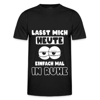 Ruhe genervt Müde Morgenmuffel - Männer Funktions-T-Shirt - Schwarz - Vorne - AI Model Male 178 dark (178cm)