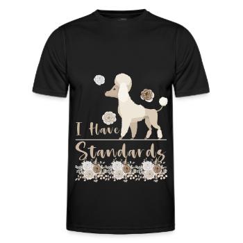 Pudel Mama Hund Lustig Standard Pudel - Männer Funktions-T-Shirt - Schwarz - Vorne - AI Model Male 178 dark (178cm)