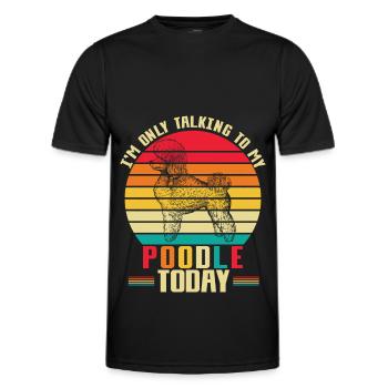 Introvertiert Pudel Mama Hund Standard Pudel - Männer Funktions-T-Shirt - Schwarz - Vorne - AI Model Male 178 dark (178cm)