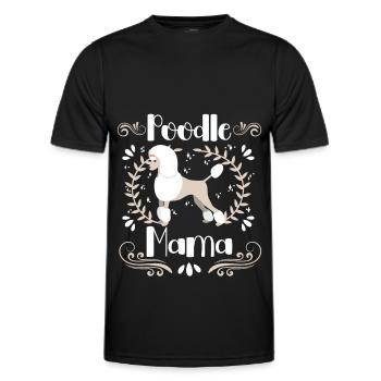 Pudel Mama Niedlicher Hund Standard Pudel - Männer Funktions-T-Shirt - Schwarz - Vorne - AI Model Male 178 dark (178cm)