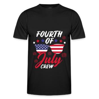 Vierter Juli Crew Familie Amerikanische Flagge - Männer Funktions-T-Shirt - Schwarz - Vorne - AI Model Male 178 dark (178cm)