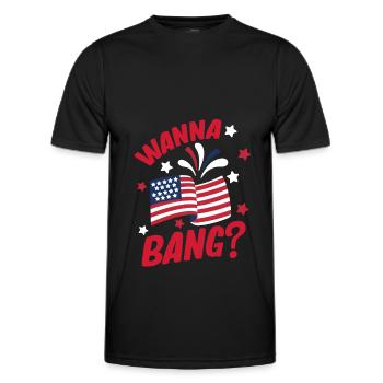 4. Juli Männer Feuerwerk USA - Männer Funktions-T-Shirt - Schwarz - Vorne - AI Model Male 178 dark (178cm)