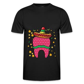 Cinco De Mayo Zahn Sombrero Dentiste mexicain - T-shirt sport Homme - noir - Devant - AI Model Male 178 dark (178cm)