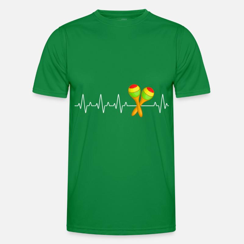 Rassel Herzschlag Percussion Instrument Männer Funktions-T-Shirt