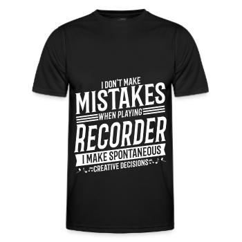 Recorder Player Musical Instrument Recorder - Men's Functional T-Shirt - black - Front - AI Model Male 178 dark (178cm)