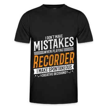 Recorder Music Lovers Recorder Players - Men's Functional T-Shirt - black - Front - AI Model Male 178 dark (178cm)